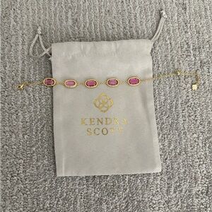 Kendra Scott Emilie Gold Bracelet with Pink Accents